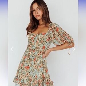Selfie Leslie Floral Dress Green